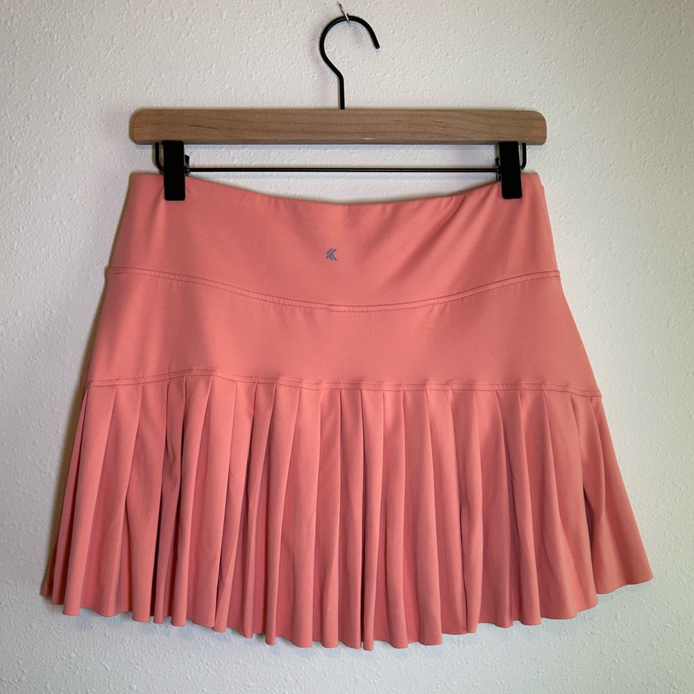 Kyodan Golf Skort Sz M Salmon Pink/Peach Pleated Stretch Skirt Tennis Pickleball - Picture 2 of 6